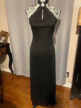 Zum Zum by Niki Livas Black Halter Maxi Dress